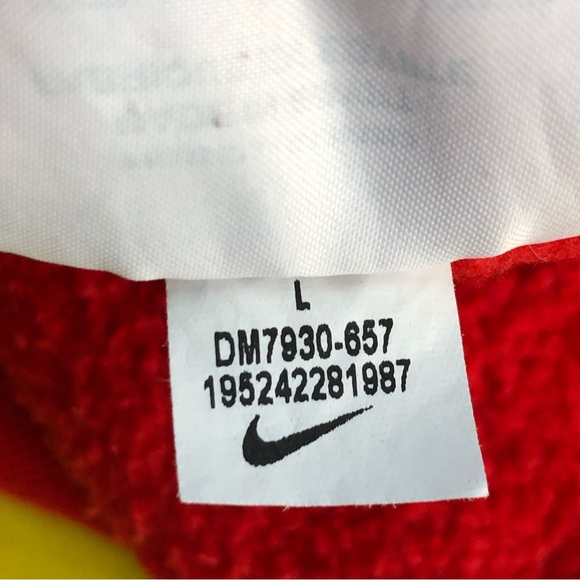 Nike Center Check Center Swoosh Hoodie Size L Red Hooded Sweatshirt - Picture 7 of 9
